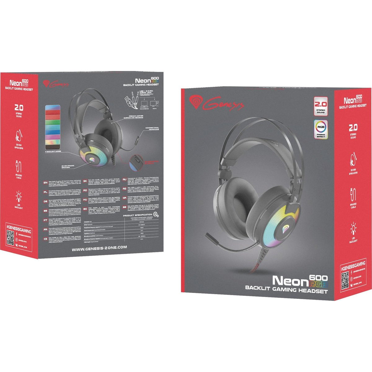 Genesis Neon 600 - Gaming Headset - RGB Verlichting