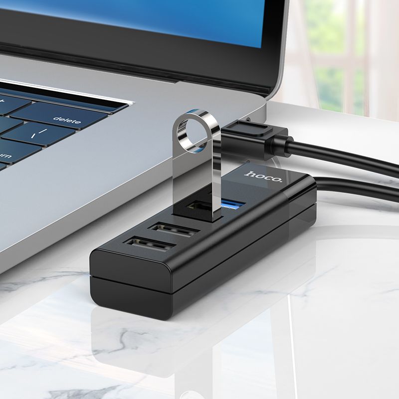 Hoco 4 poorts HUB Cable - USB-C naar USB-A 2.0 en 3.0