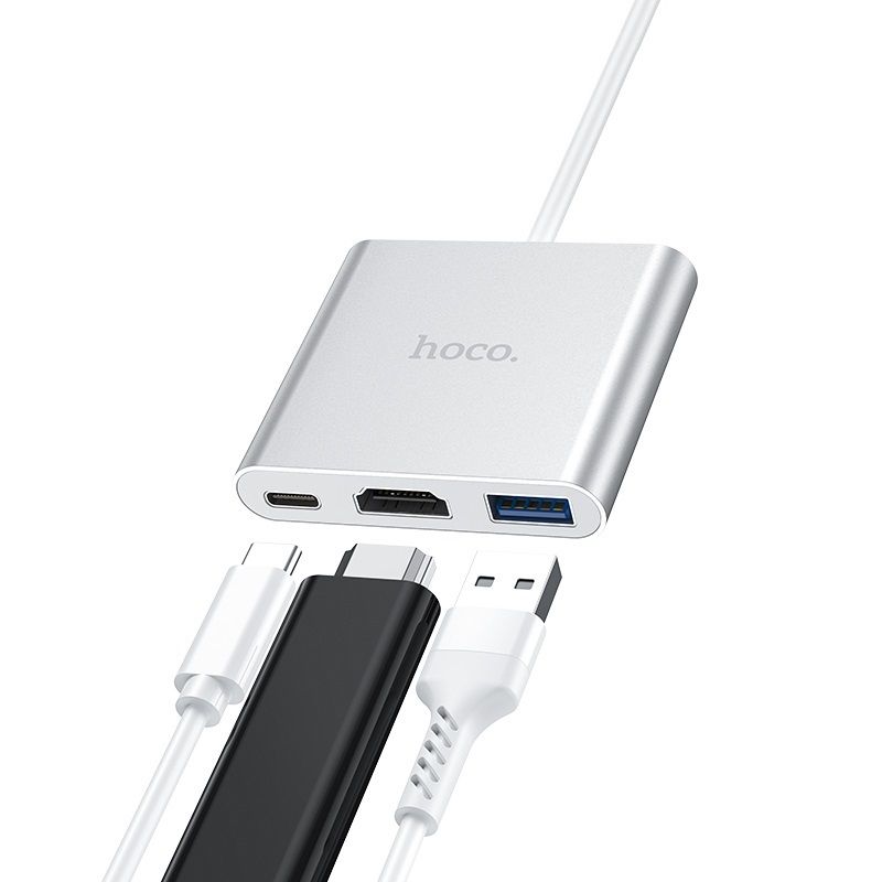 Hoco 3-in-1 USB-C Poort Hub Type-C to HDMI + USB 3.0 + PD