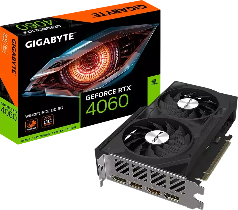 Gigabyte RTX 4060 Windforce OC 8GB Videokaart