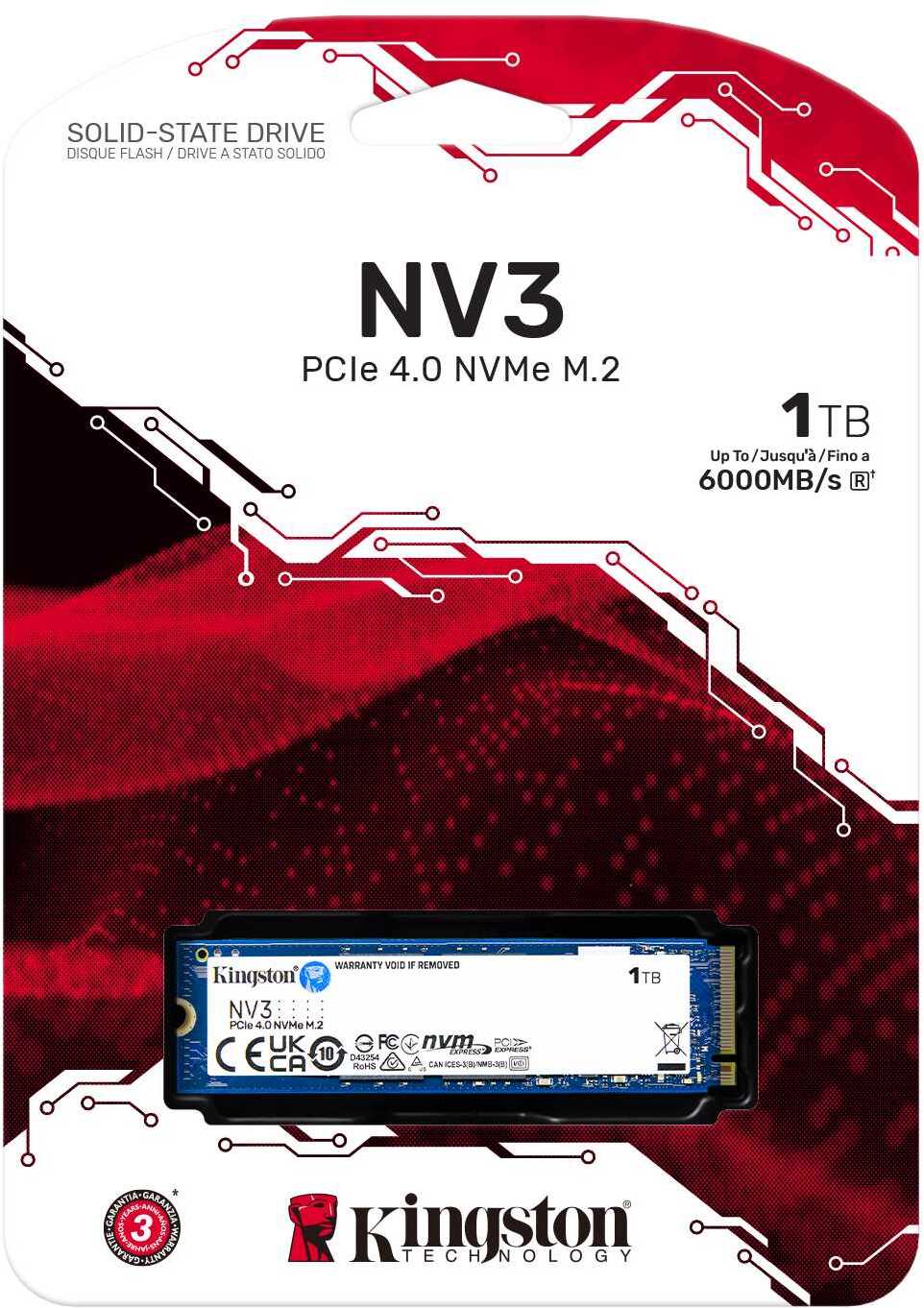 Kingston NV3 SSD – 1 TB – M.2 2280 – PCIe 4.0 x4 – NVMe