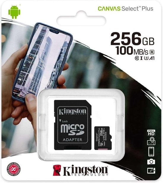 256 Gb Kingston Canvas Select Plus microSD Card 10 UHS-I