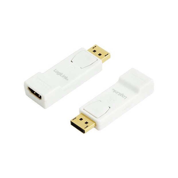 LogiLink CV0057 DisplayPort HDMI Wit, Geel kabeladapter/verloopstukje