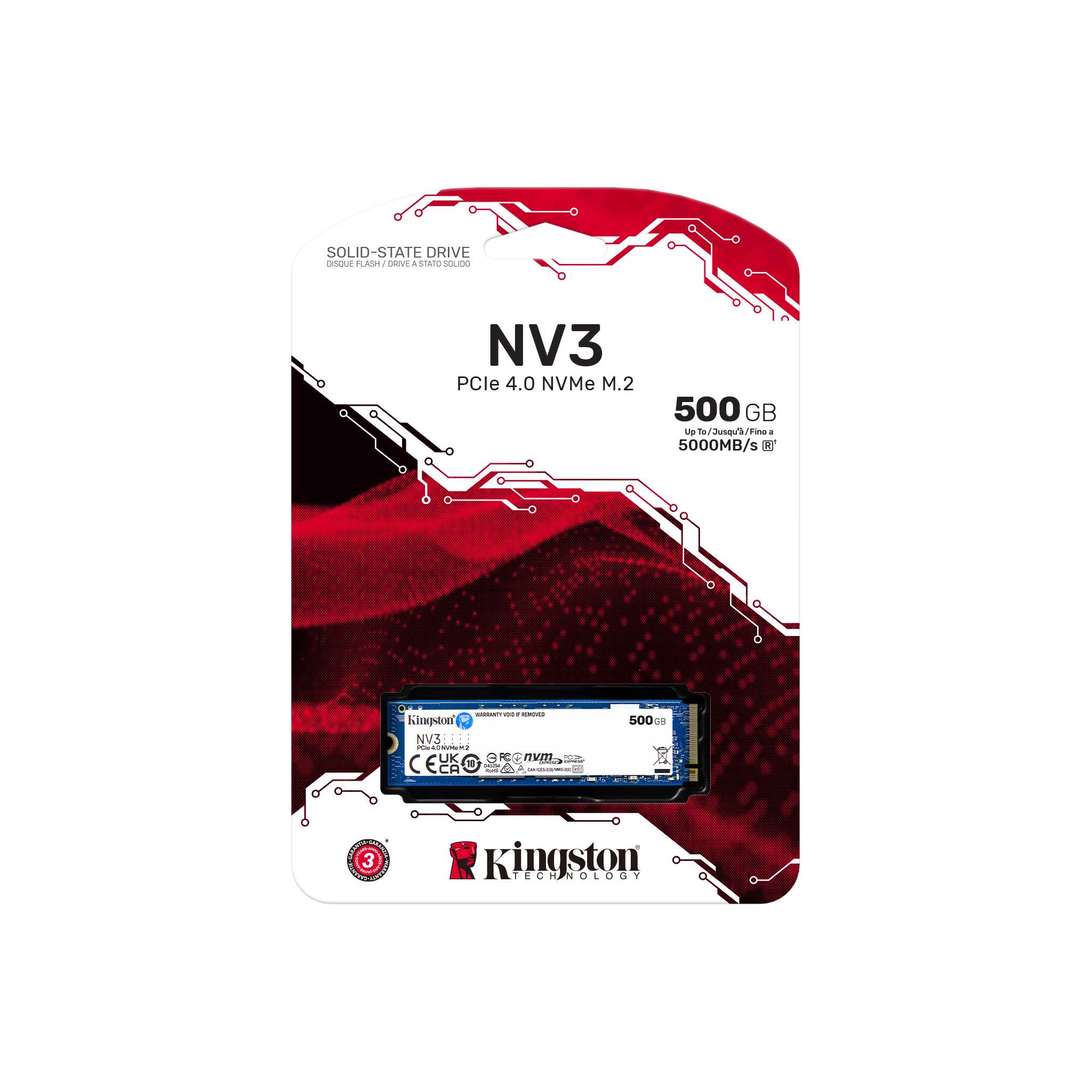 Kingston NV3 SSD – 500gb – M.2 2280 – PCIe 4.0 x4 – NVMe