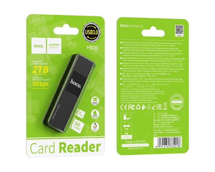 Hoco 2-in-1 card reader USB 3.0 HB20