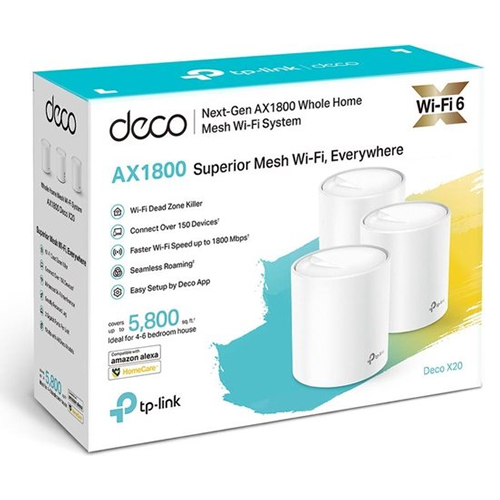 TP-Link Deco X20 - Mesh Wifi - Wifi 6 - 1800 Mbps - 3-pack